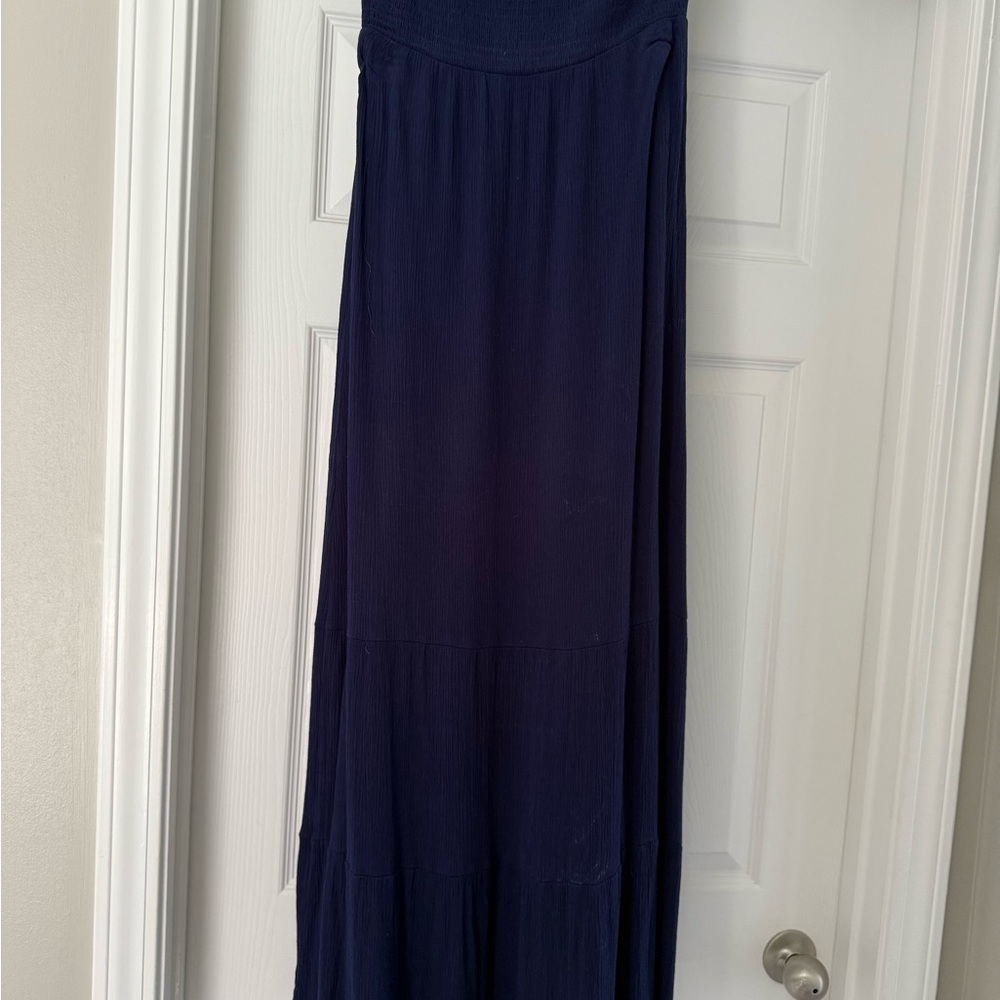 Elegant Navy Blue Maxi Skirt